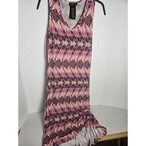 Design History Pink Arrow Print Hi-Lo Viscose Blend Dress Missy Small